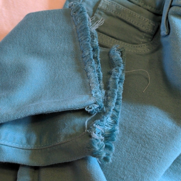 Just black size 27 teal stretch pants - Picture 3 of 5